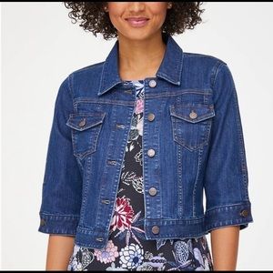 LOFT Jean Jacket 3/4 sleeve, size small, worn once